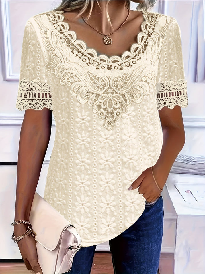 Rickea - Elegante Blusa De Manga Corta