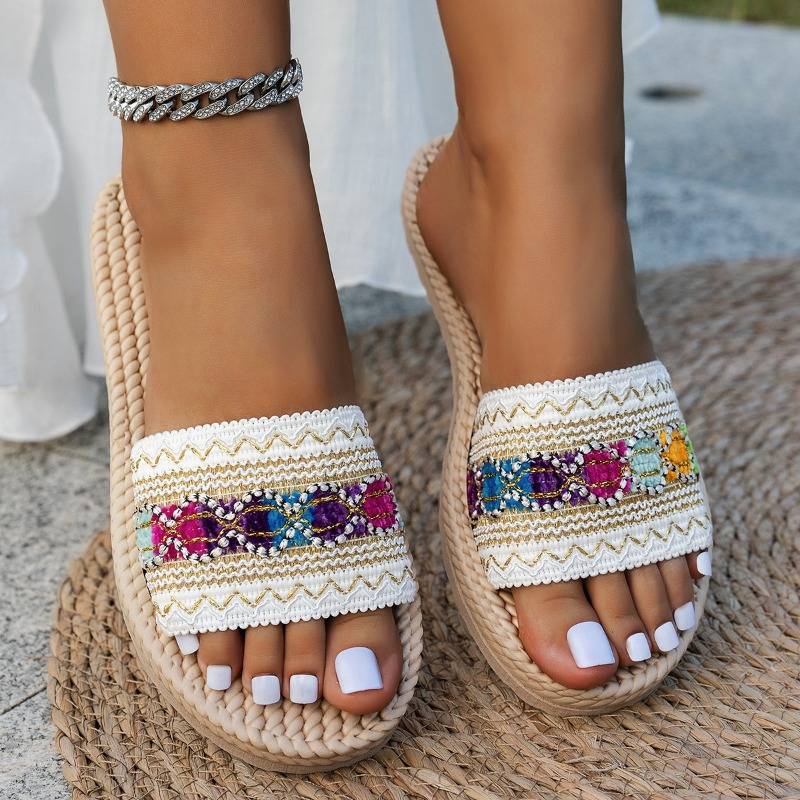Shantica - Sandalias Planas Sin Cordones Con Suela Gruesa