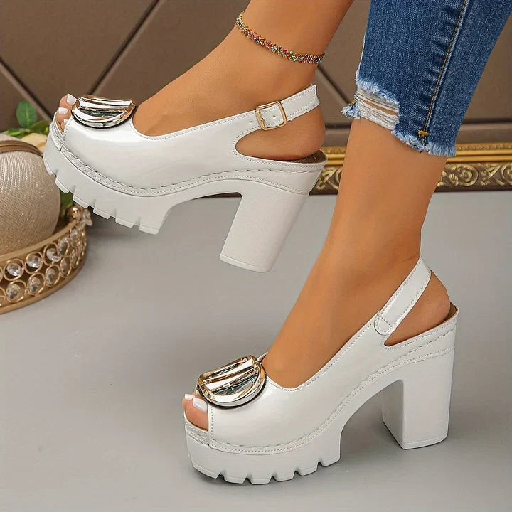 Megyn - Zapatos de Salón Con Hebilla Metálica de Estilo Vintage