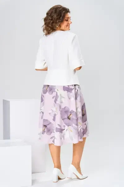 Barnes - Vestido Midi con Estampado Floral y Chaqueta