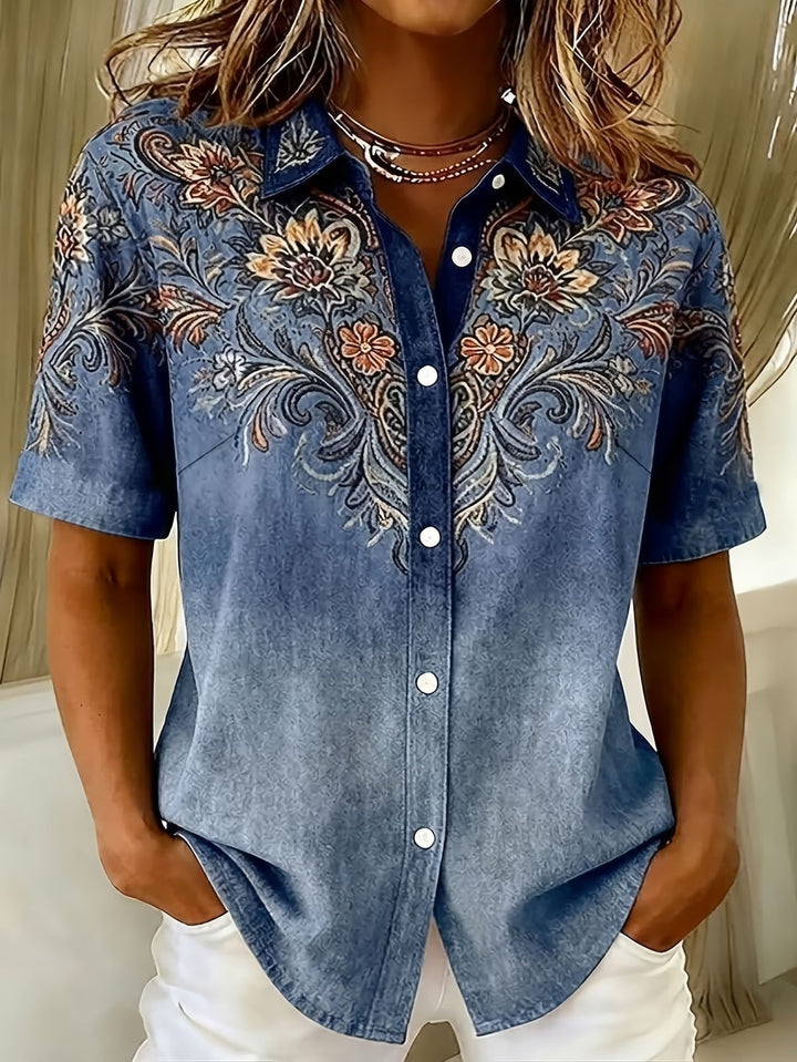 Marcelena - Camisa Informal De Manga Corta Con Botones
