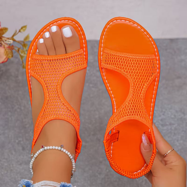 Rahaf - Sandalias Planas De Verano Con Correas
