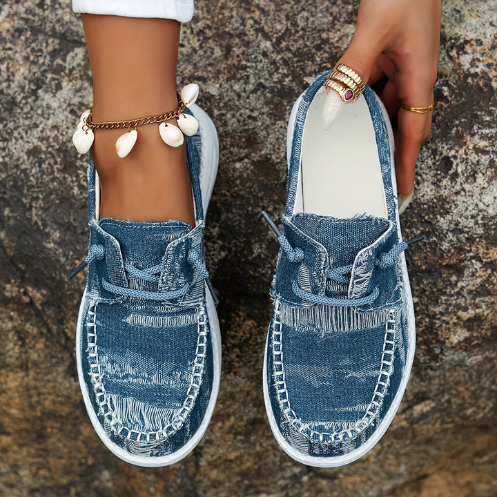 Aigerim - Zapatillas Planas Cómodas Con Cordones