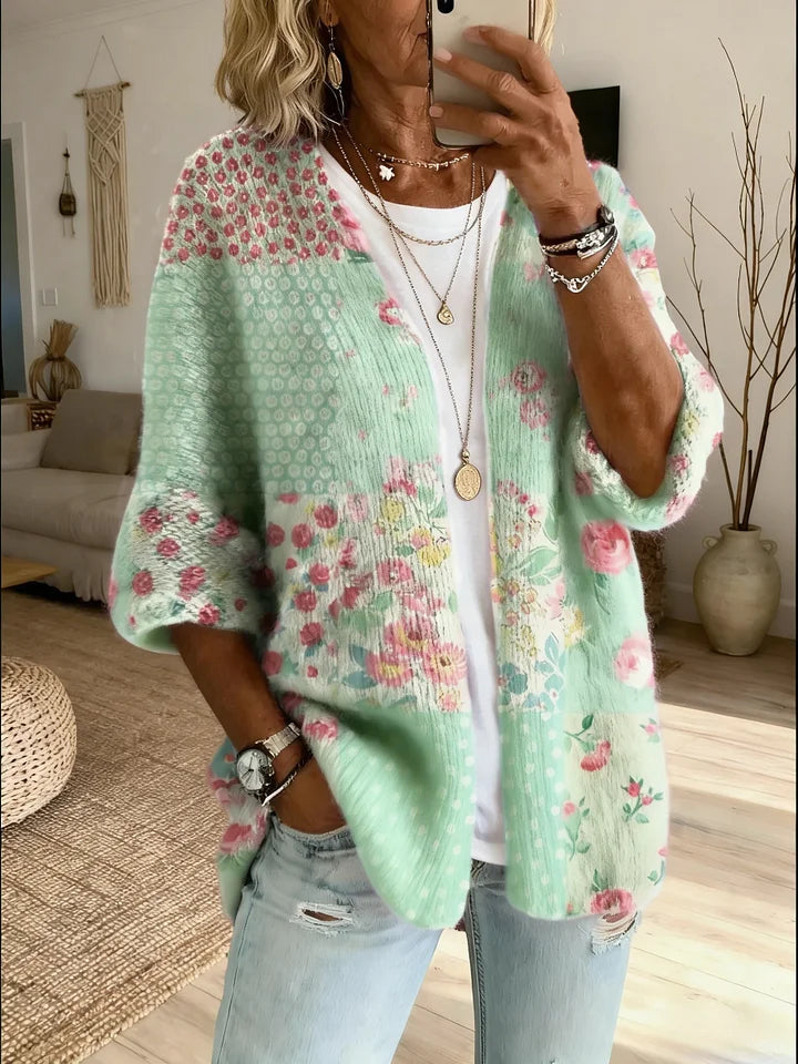 Stevena - Elegante Patrón Floral Suéter