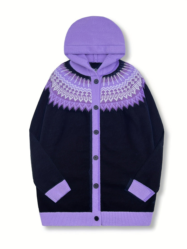 Gulnur - Elegante Jersey De Invierno De Manga Larga Con Capucha