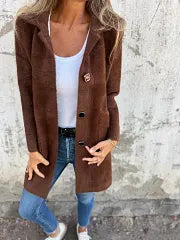 Dorothie - Abrigo Con Cuello de Solapa y Bolsillos de Parche