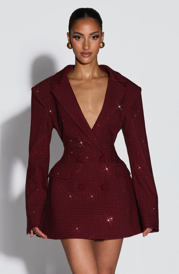 Zaerine - Vestido Mini Tipo Blazer De Doble Botonadura Y Corte Entallado