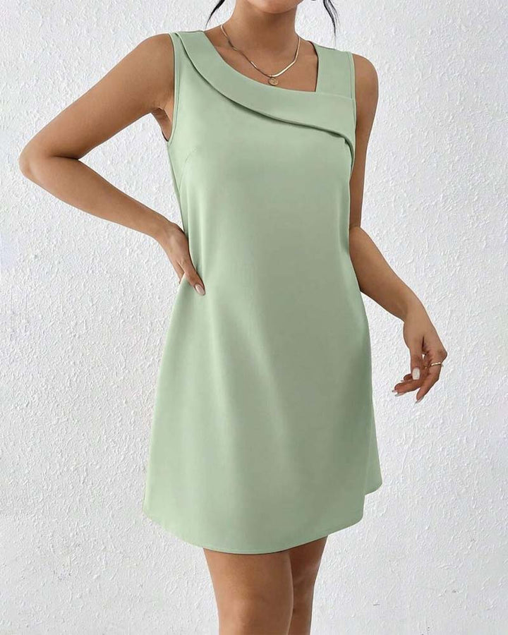 Ayna - Vestido sin Mangas con Cuello Asimétrico