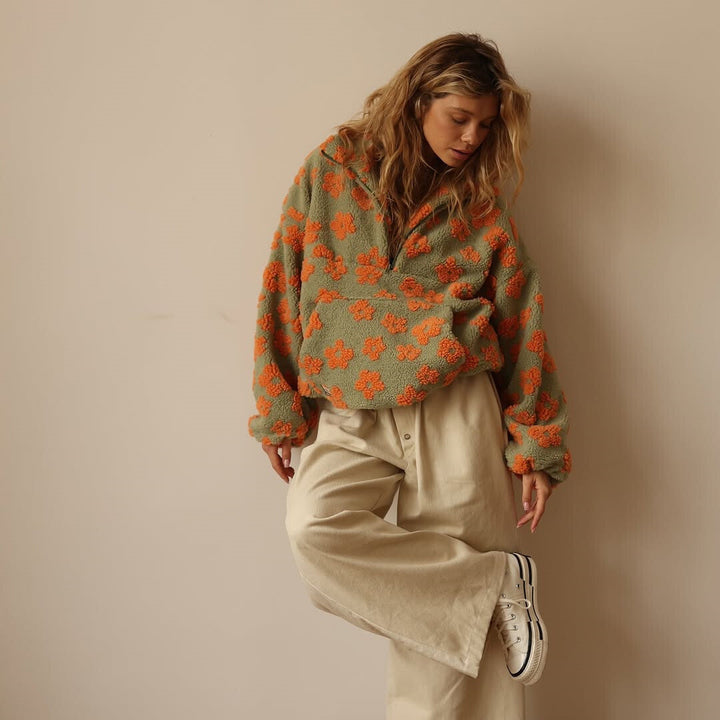 Yzella - Jersey de Felpa con Estampado Floral