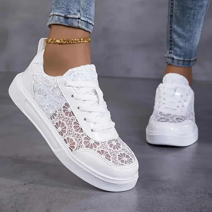 Liena - Zapatillas Con Cordones y Estampado Floral