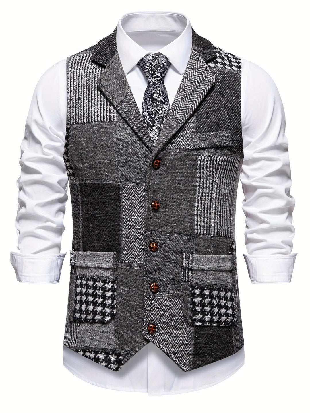 Mladen - Chaleco Vintage De Traje Con Solapa Y Bolsillo