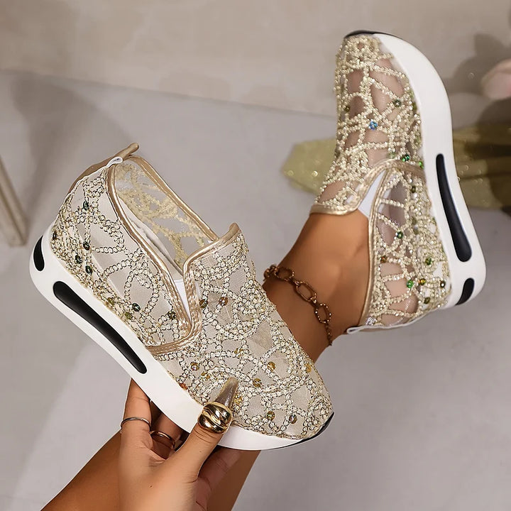 Heleen - Zapatillas de Cintura Alta Con Lentejuelas