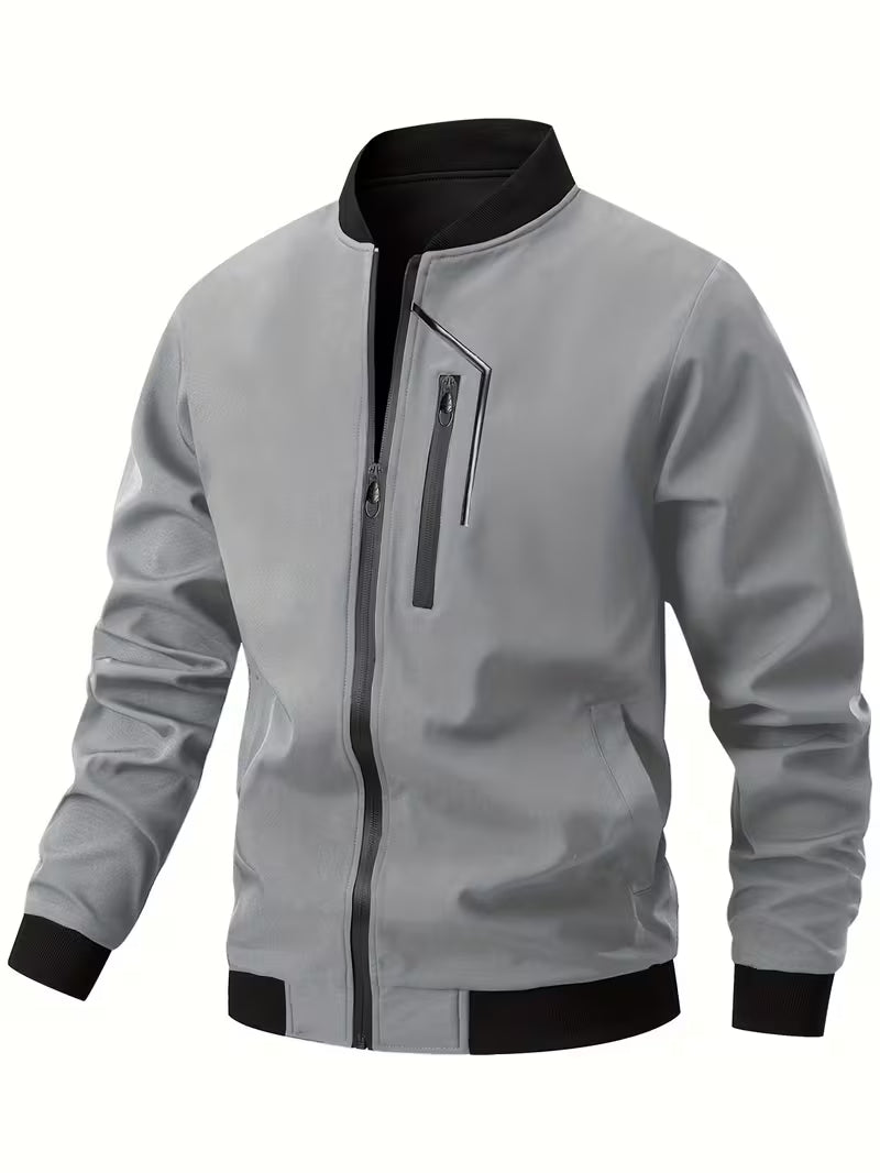 Akrum - Chaqueta Bomber Informal Con Cremallera