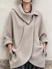 Lenneke - Chaqueta Oversize Con Cuello Asimétrico y Bolsillos