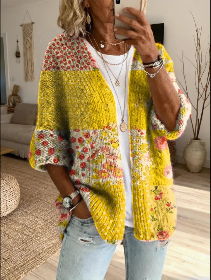Stevena - Elegante Patrón Floral Suéter
