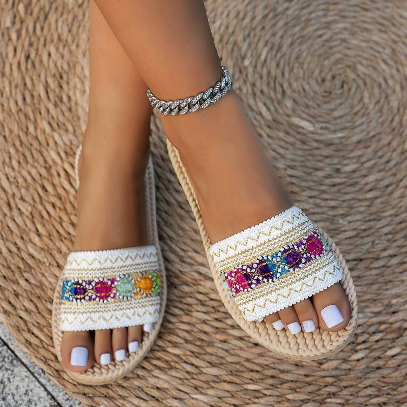 Shantica - Sandalias Planas Sin Cordones Con Suela Gruesa