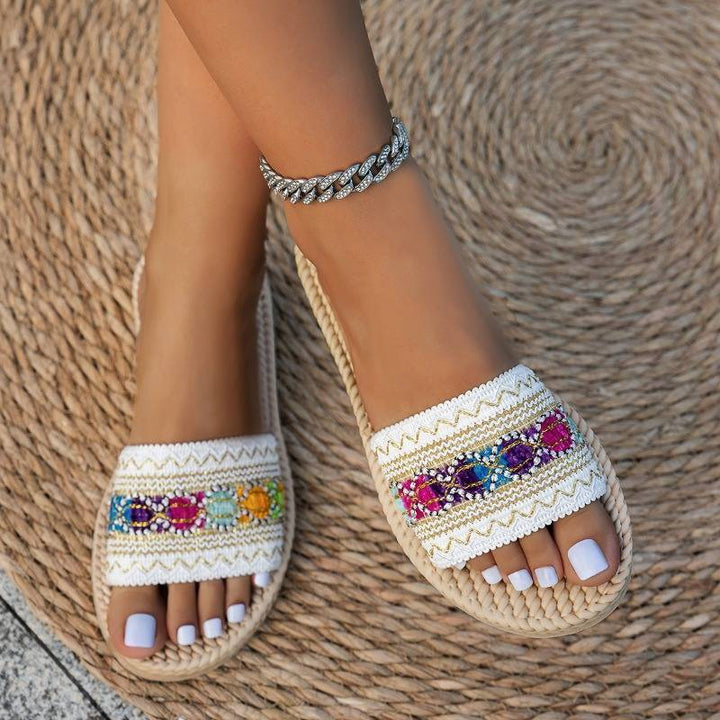 Shantica - Sandalias Planas Sin Cordones Con Suela Gruesa