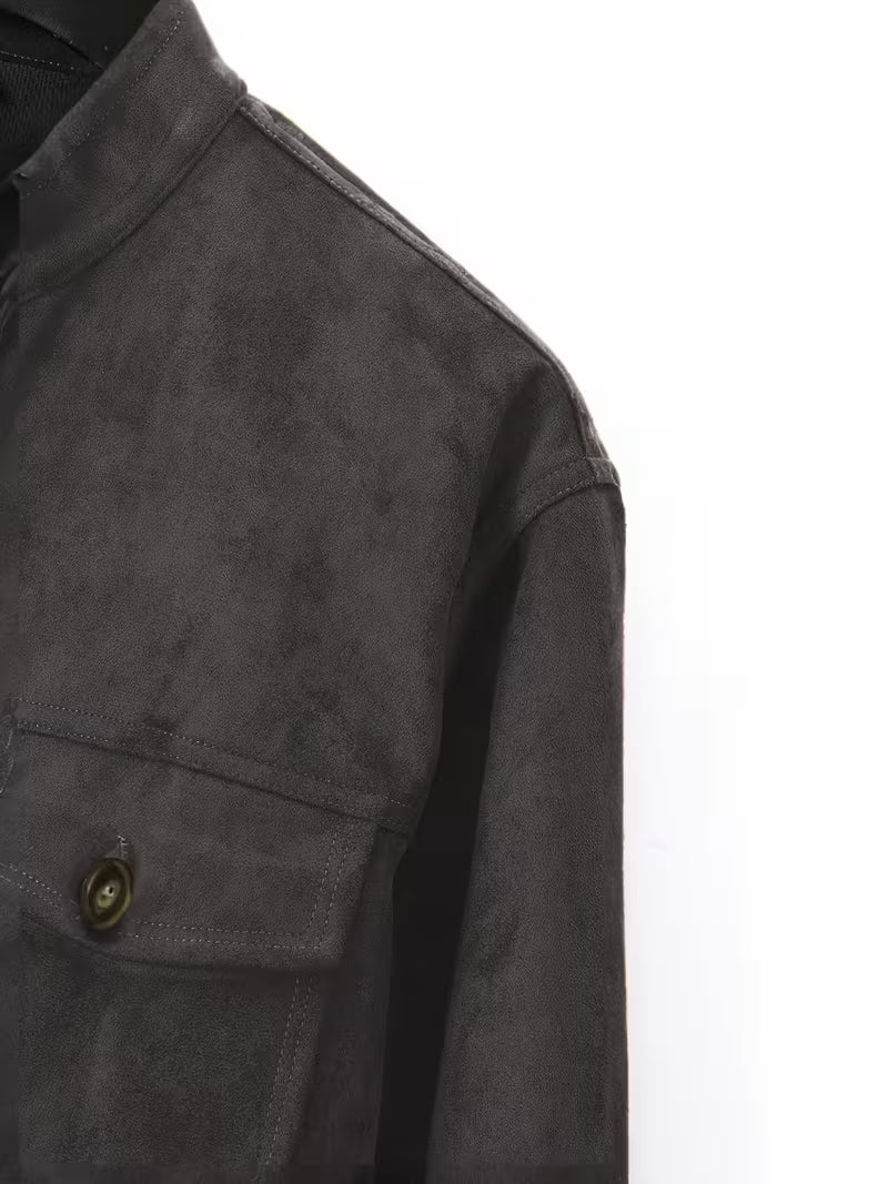 Jelil - Chaqueta De Ante Con Dos Bolsillos Delanteros