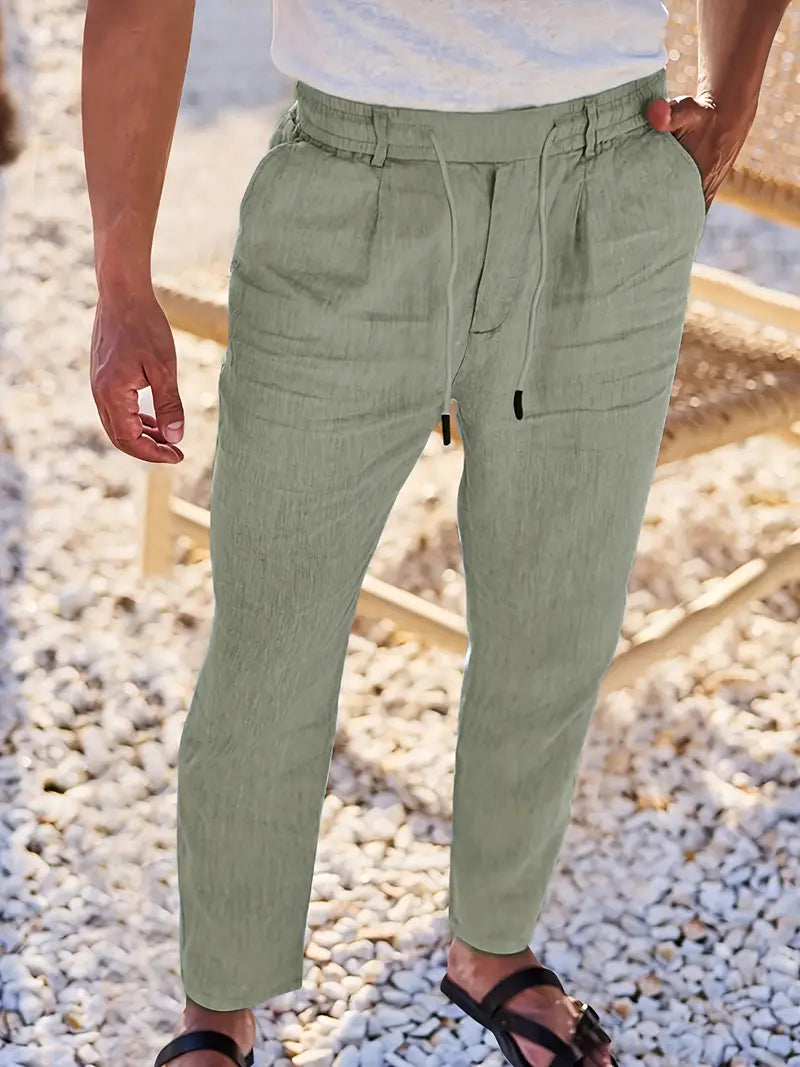 Nichols - Pantalón Holgado De Lino Con Cordón Ajustable