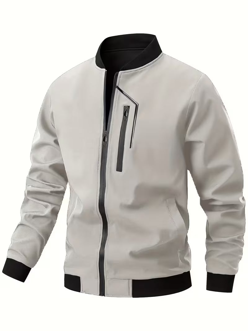 Akrum - Chaqueta Bomber Informal Con Cremallera