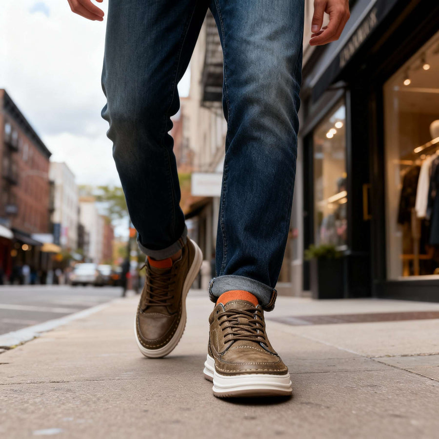 Harold - Zapatillas Deportivas De Cuero Con Cordones