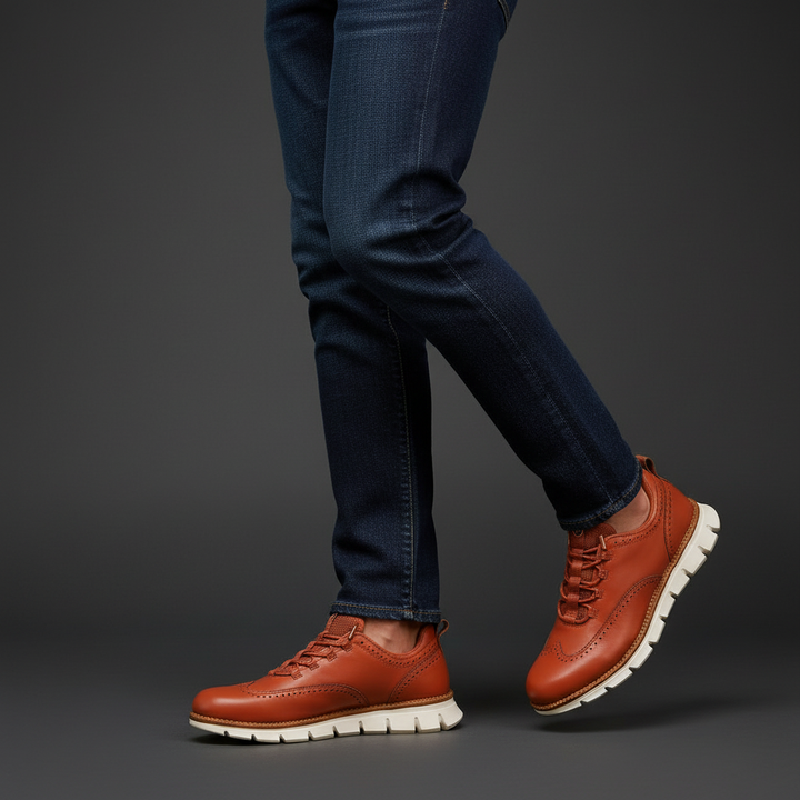 Heijnen - Zapatillas Deportivas de Piel Con Puntera de Ala y Diseño Brogue