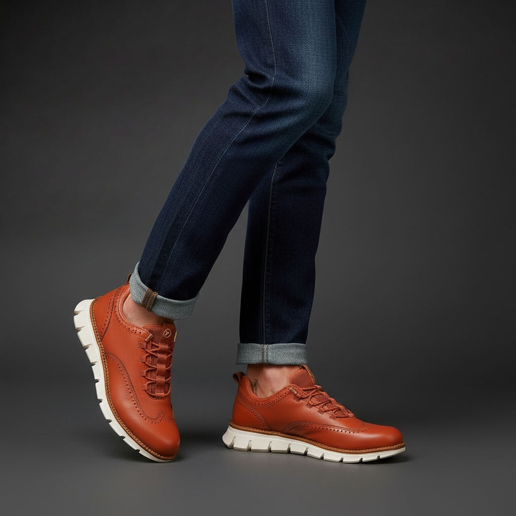 Heijnen - Zapatillas Deportivas de Piel Con Puntera de Ala y Diseño Brogue