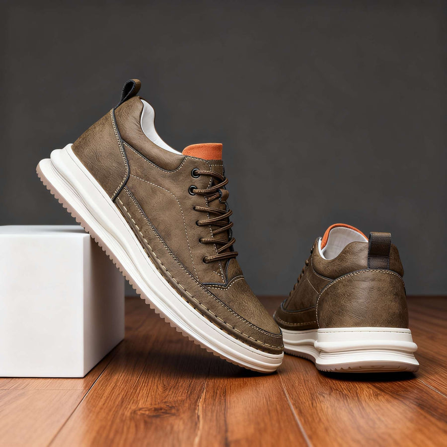 Harold - Zapatillas Deportivas De Cuero Con Cordones