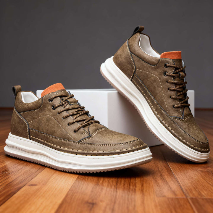 Harold - Zapatillas Deportivas De Cuero Con Cordones