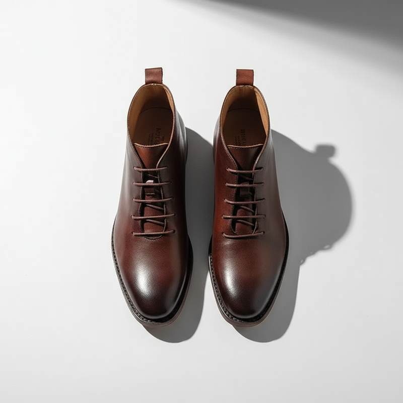 Milovans - Botines De Cuero Con Cordones Y Puntera Redonda