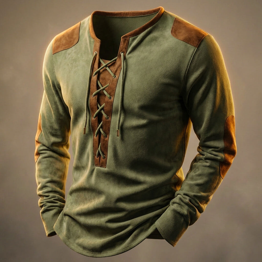 Kruno - Camisa Henley De Ante Sintético