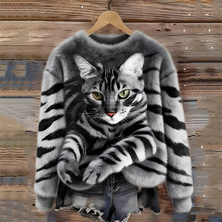 Zohara - Jersey De Pelo Sintético Con Estampado De Gatos