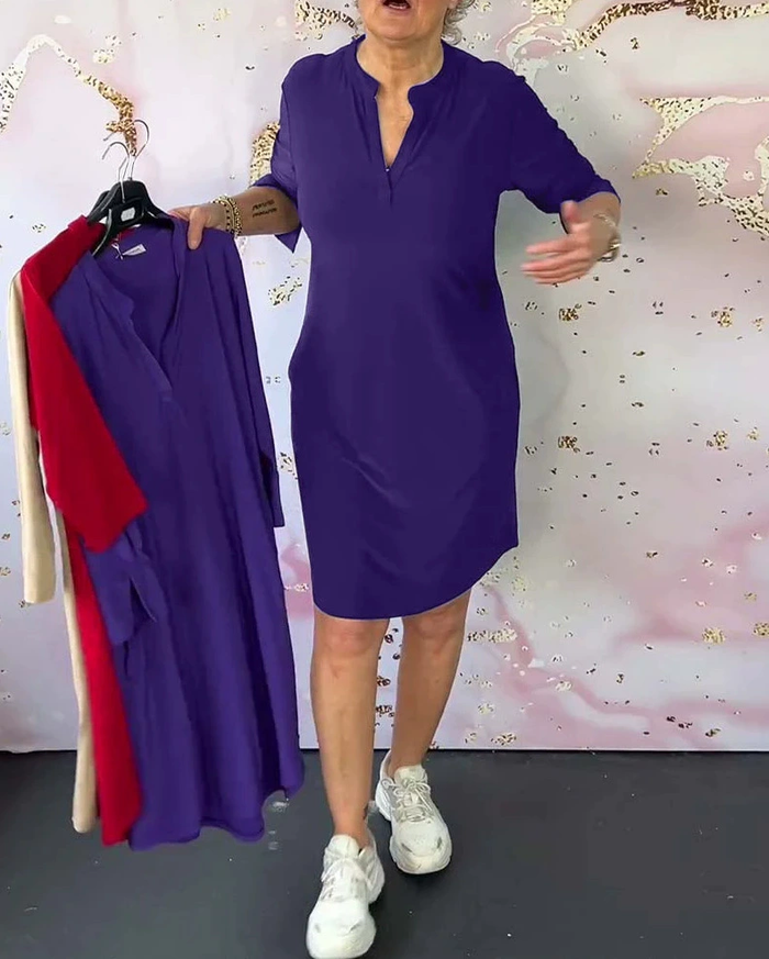 Sabela - Vestido Sencillo y Elegante Con Cuello En V