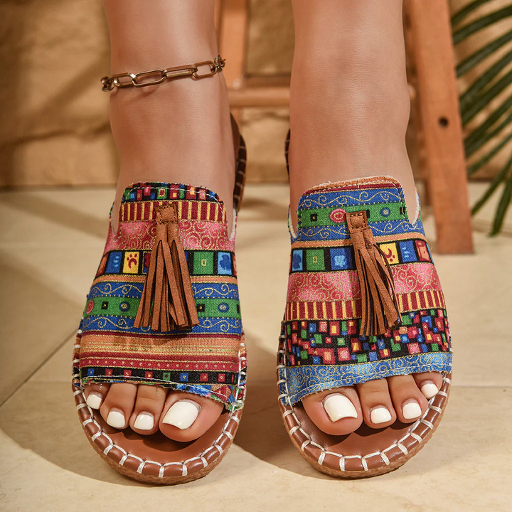 Margaret - Sandalias Bohemias Con Borlas