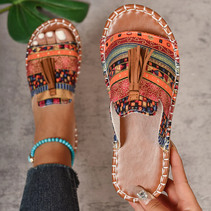 Margaret - Sandalias Bohemias Con Borlas