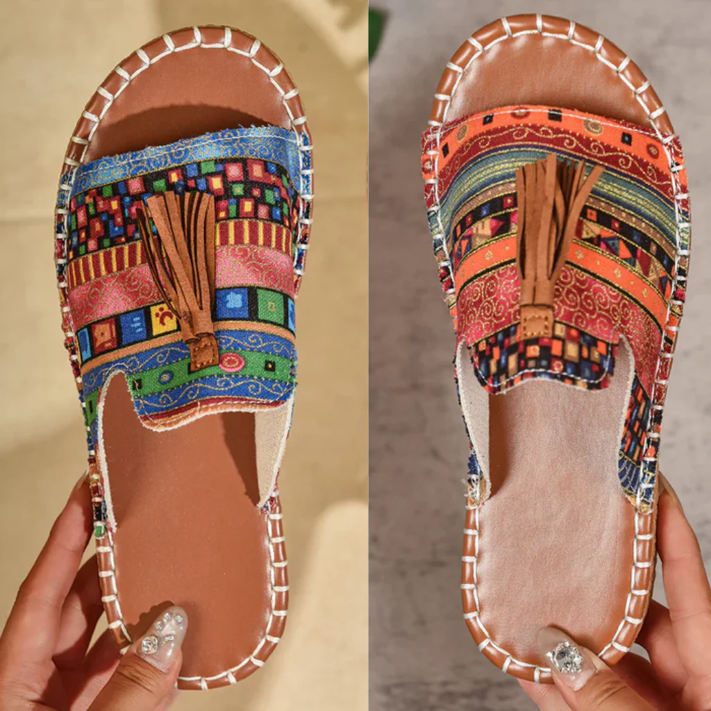 Margaret - Sandalias Bohemias Con Borlas