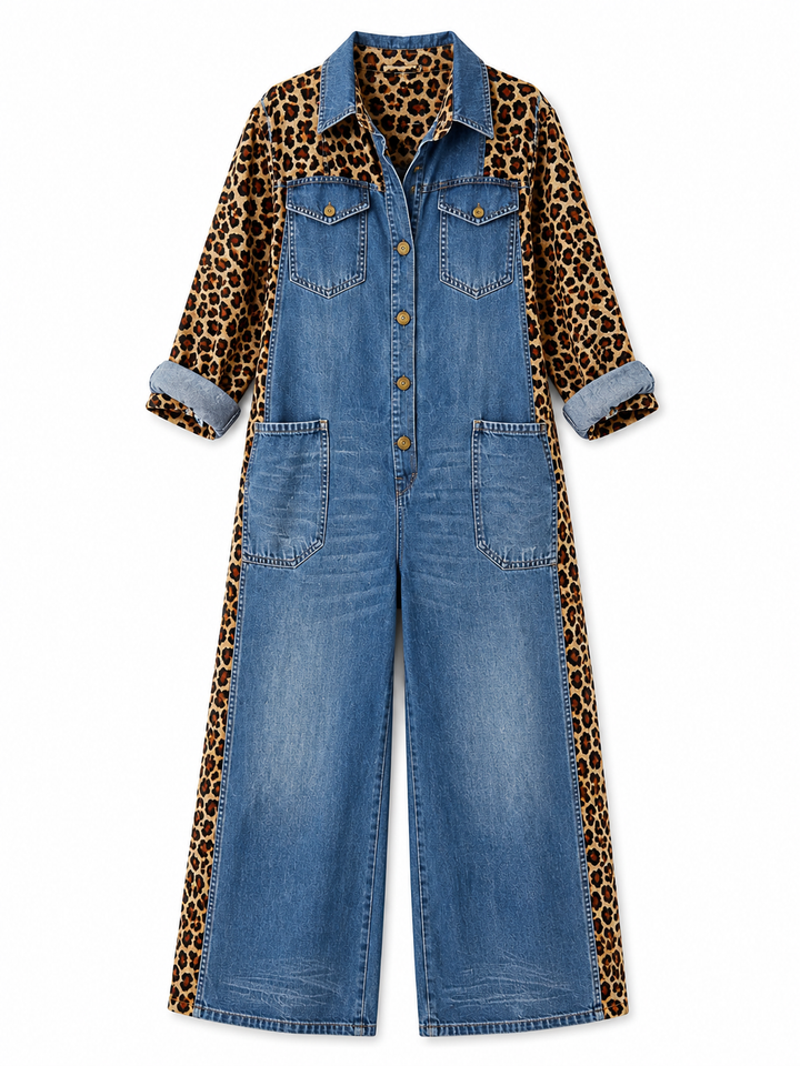 Yasmeen - Mono Ligero De Denim Con Estampado De Leopardo