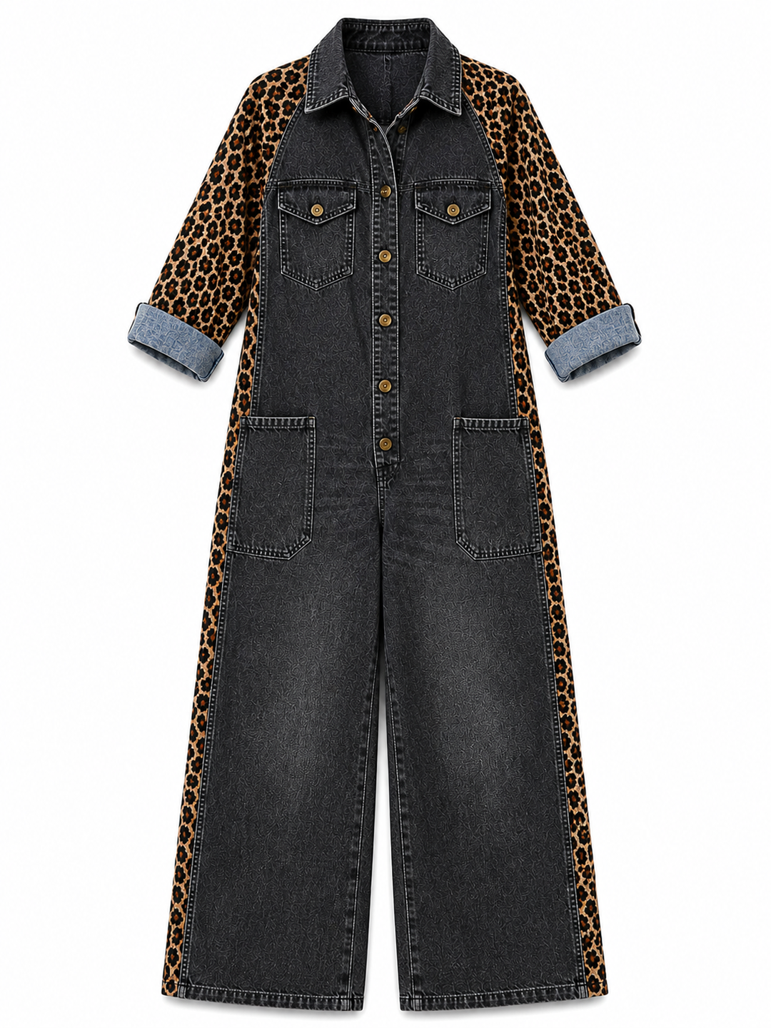 Yasmeen - Mono Ligero De Denim Con Estampado De Leopardo