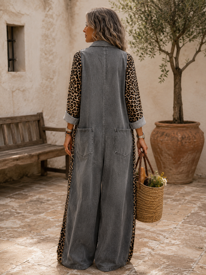 Yasmeen - Mono Ligero De Denim Con Estampado De Leopardo