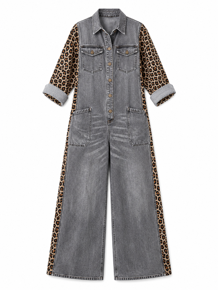 Yasmeen - Mono Ligero De Denim Con Estampado De Leopardo