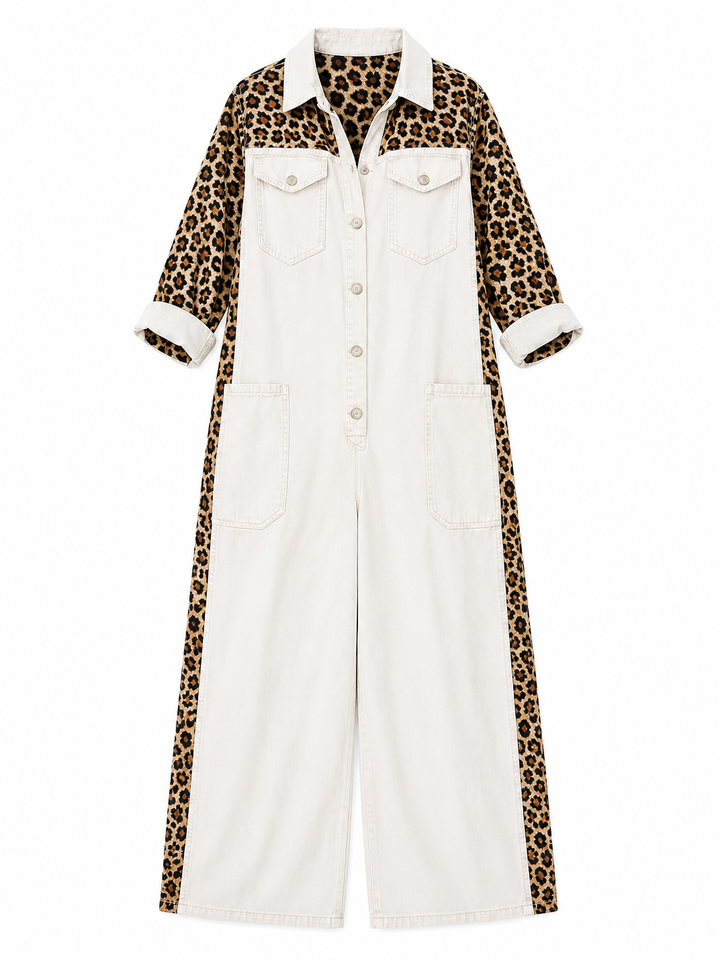 Yasmeen - Mono Ligero De Denim Con Estampado De Leopardo