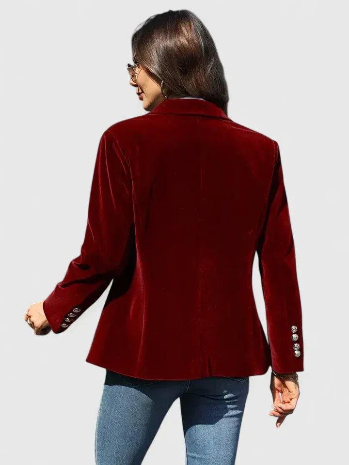 Dagmara - Blazer De Terciopelo De Una Sola Fila De Botones