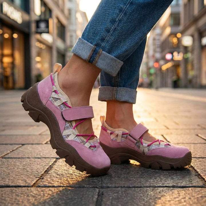 Vinilia - Zapatillas Deportivas De Suela Gruesa Con Correa Ajustable