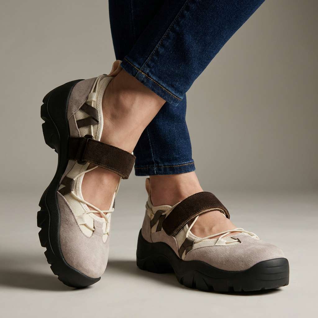 Vinilia - Zapatillas Deportivas De Suela Gruesa Con Correa Ajustable