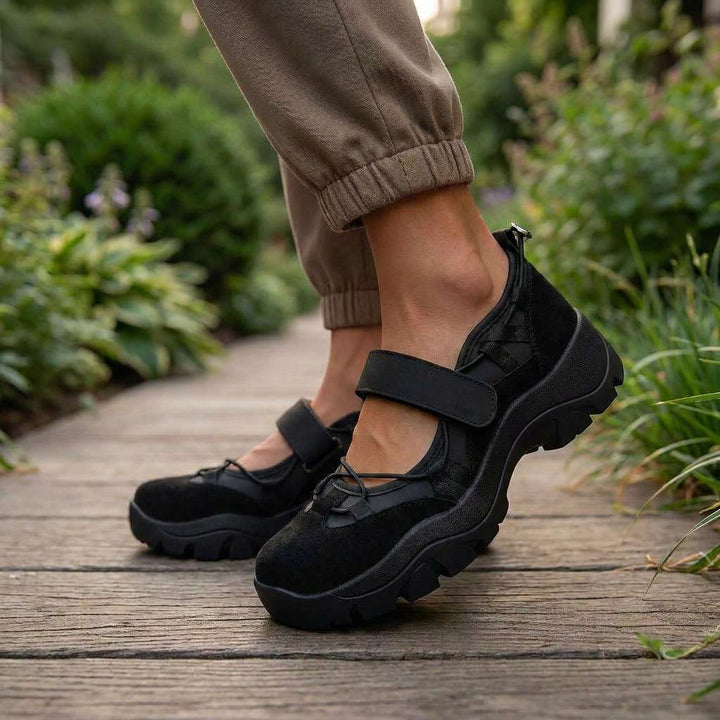 Vinilia - Zapatillas Deportivas De Suela Gruesa Con Correa Ajustable