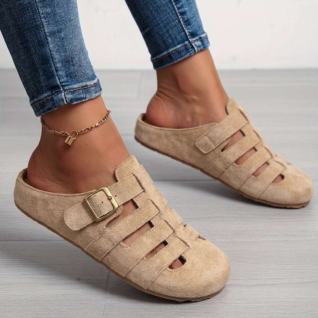 Natiy - Sandalias Tipo Mule Sin Cordones de Ante