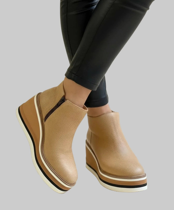 Sevilay - Botines de Cuña Con Cremallera