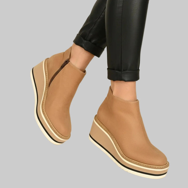 Sevilay - Botines de Cuña Con Cremallera