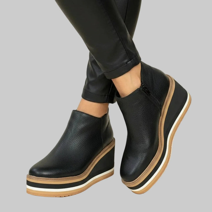 Sevilay - Botines de Cuña Con Cremallera