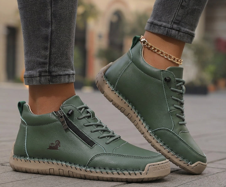Schreiner - Zapatillas Deportivas con Cordones y Cremallera Con Costuras en Contraste